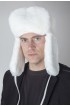 White rex rabbit fur hat, russian style